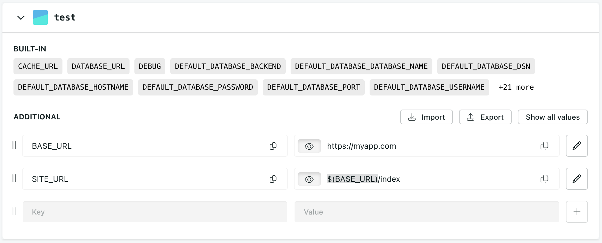 Enabling environment variables pattern replacement in the Control Panel