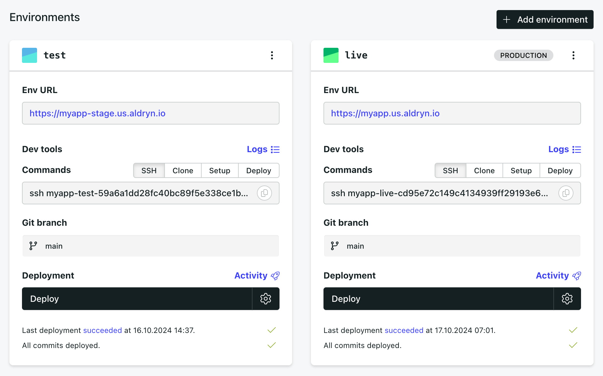 Control Panel SSH