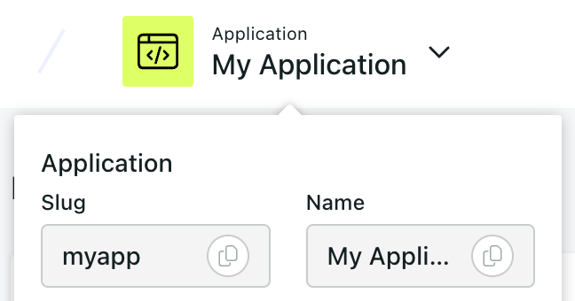 Application slug