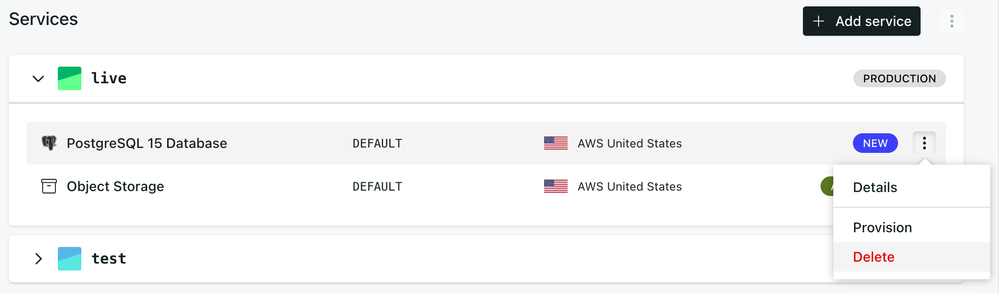 Delete the old PostgreSQL service